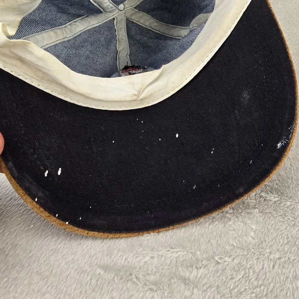 Vintage Looney Tunes Bugs Bunny Cowboy Hat Denim Suede Kids Cap 90s *FLAWS *